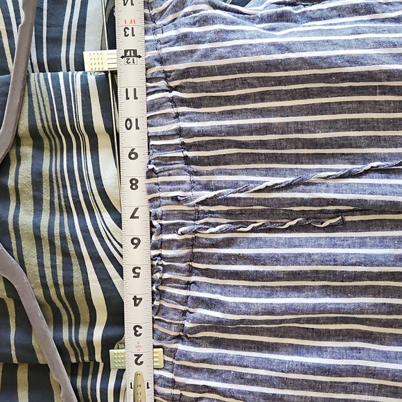 100% LINEN J. Crew Navy Striped Wide Leg Pants - Picture 8 of 8